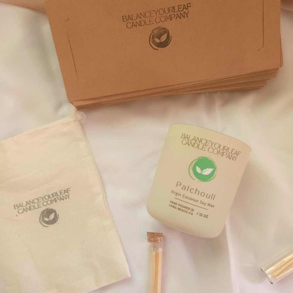 Patchouli 12 oz. Wood wick Candle includes Bag & Matches